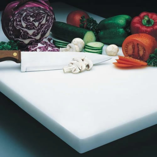 White, Plasti-Tuff™ Plastic Cutting Board, 1" x 15" x 20"